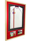 Vivarti DIY 3D Mounted + Double Aperture Sports Shirt Display Oak Frame with Colour Mounts-28