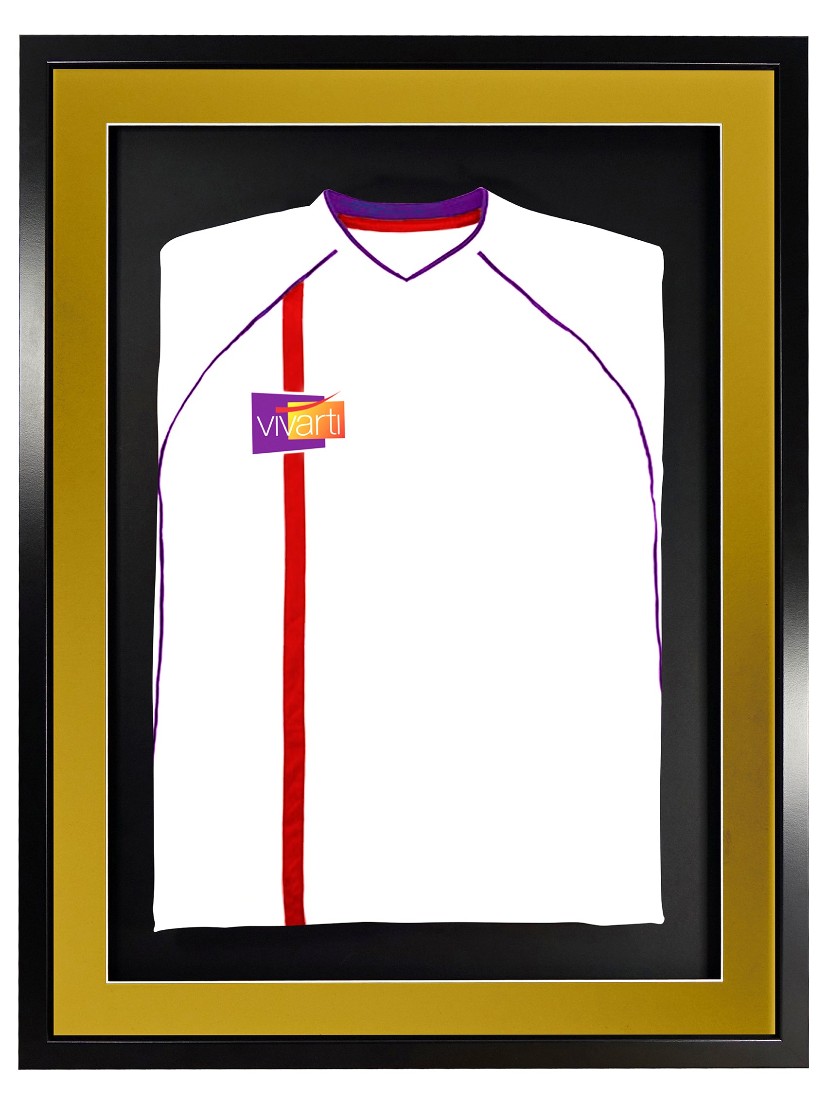 Vivarti DIY 3D Mounted Sports Shirt Display Black Frame with Colour Mounts