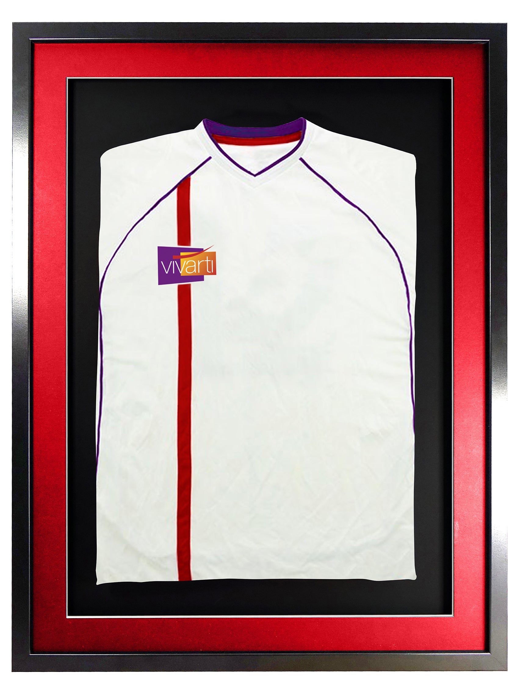 Vivarti DIY 3D Mounted Sports Shirt Display Black Frame with Colour Mounts