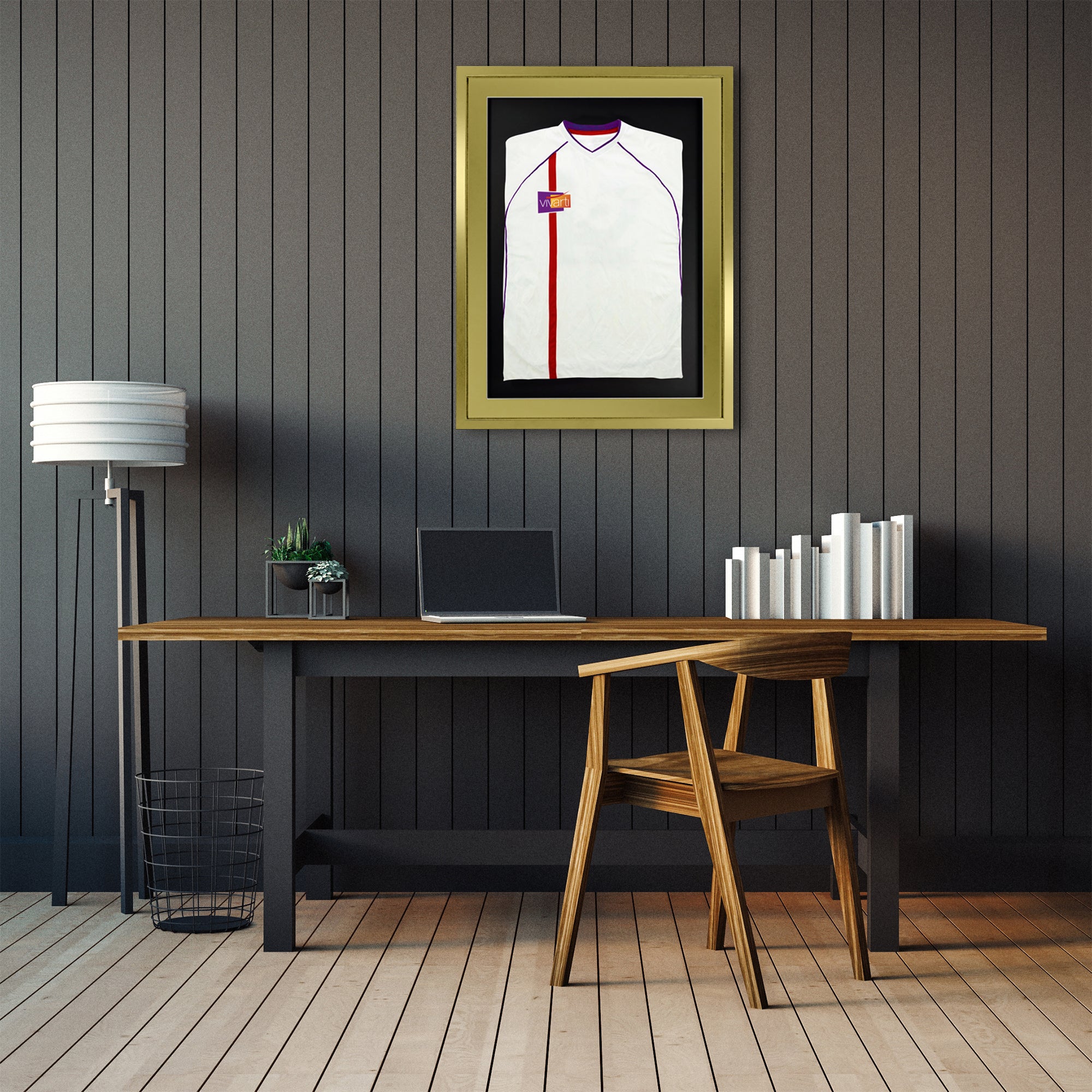 Vivarti DIY 3D Mounted Sports Shirt Display Gold  Frame with Colour Mounts