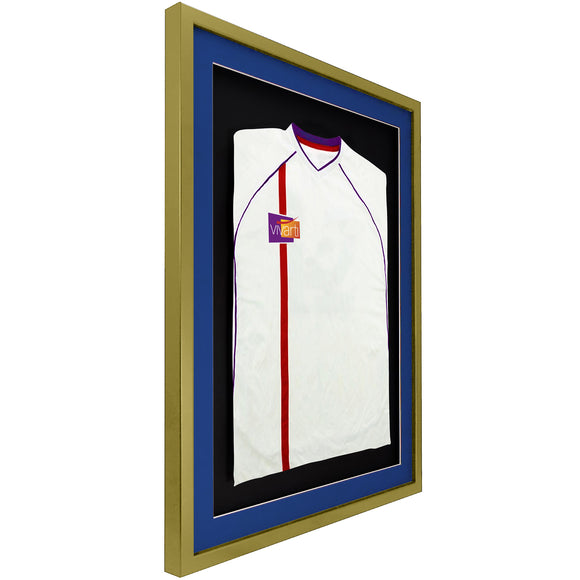 Vivarti DIY 3D Mounted Sports Shirt Display Gold  Frame with Colour Mounts