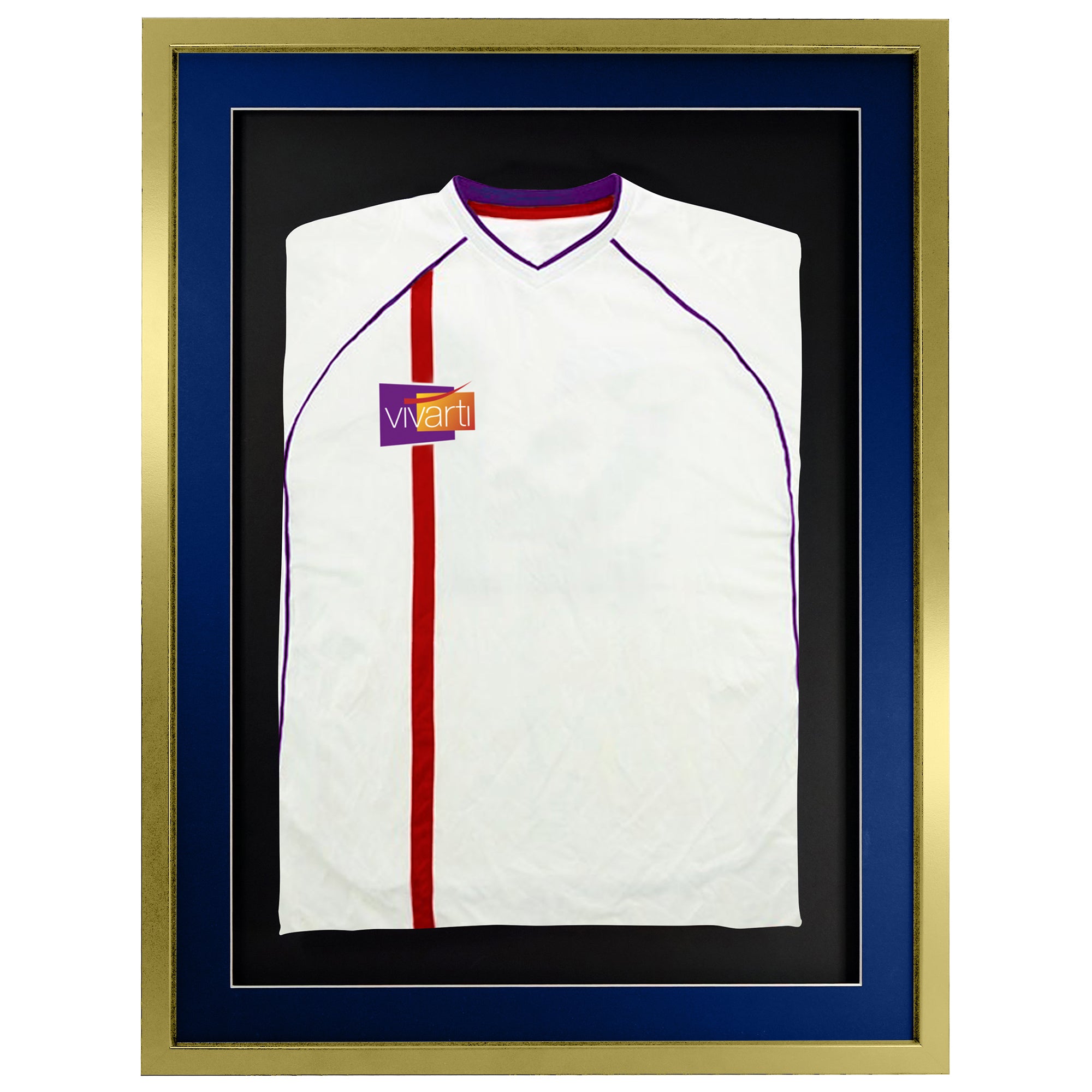 Vivarti DIY 3D Mounted Sports Shirt Display Gold  Frame with Colour Mounts
