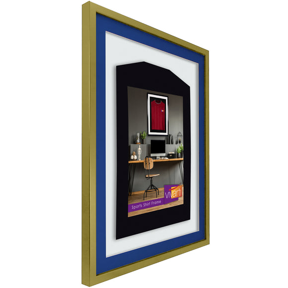 Vivarti DIY 3D Mounted Sports Shirt Display Gold  Frame with Colour Mounts
