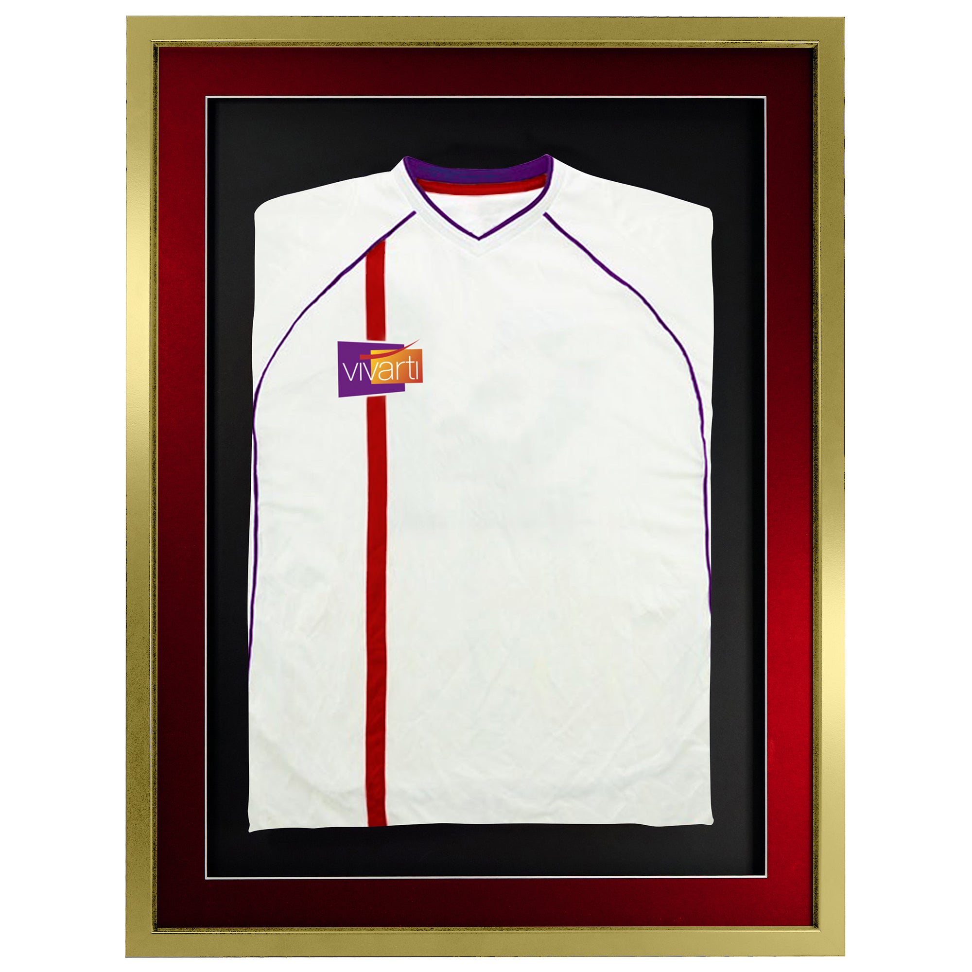 Vivarti DIY 3D Mounted Sports Shirt Display Gold  Frame with Colour Mounts