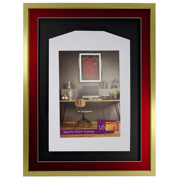 Vivarti DIY 3D Mounted Sports Shirt Display Gold  Frame with Colour Mounts