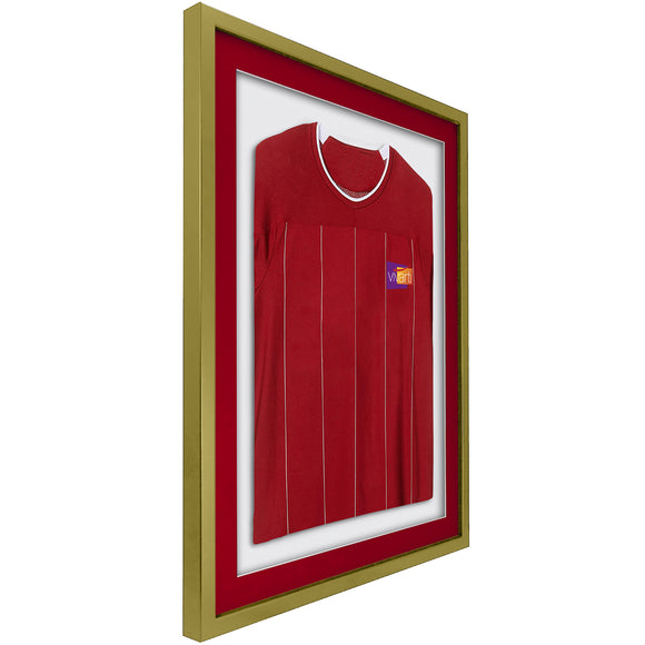 Vivarti DIY 3D Mounted Sports Shirt Display Gold  Frame with Colour Mounts