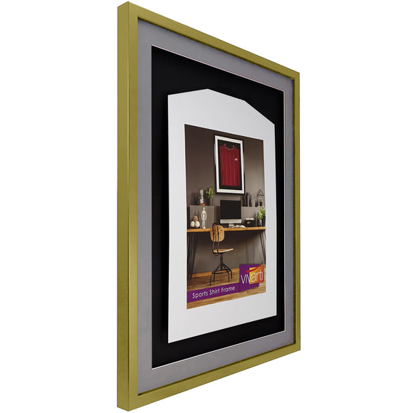 Vivarti DIY 3D Mounted Sports Shirt Display Gold  Frame with Colour Mounts