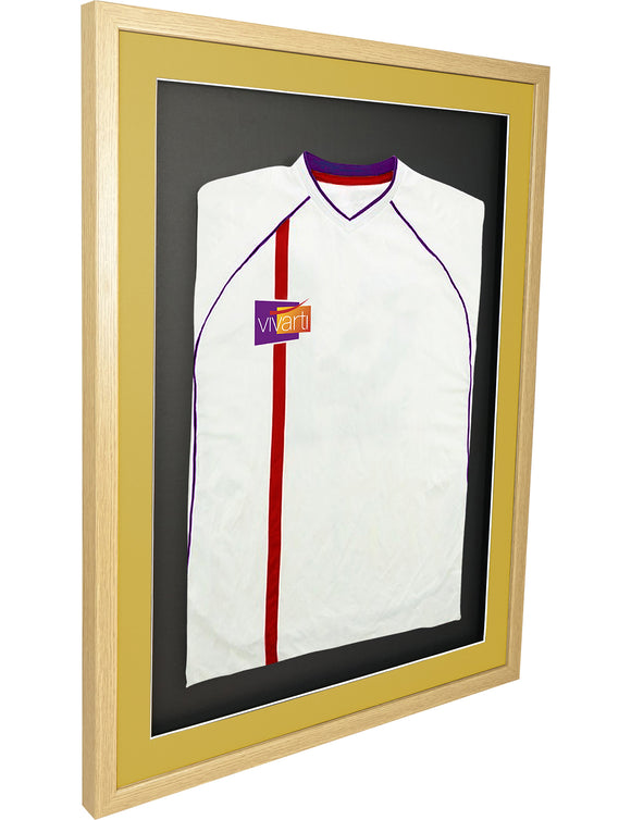 Vivarti DIY 3D Mounted Sports Shirt Display Oak Frame with Colour Mounts