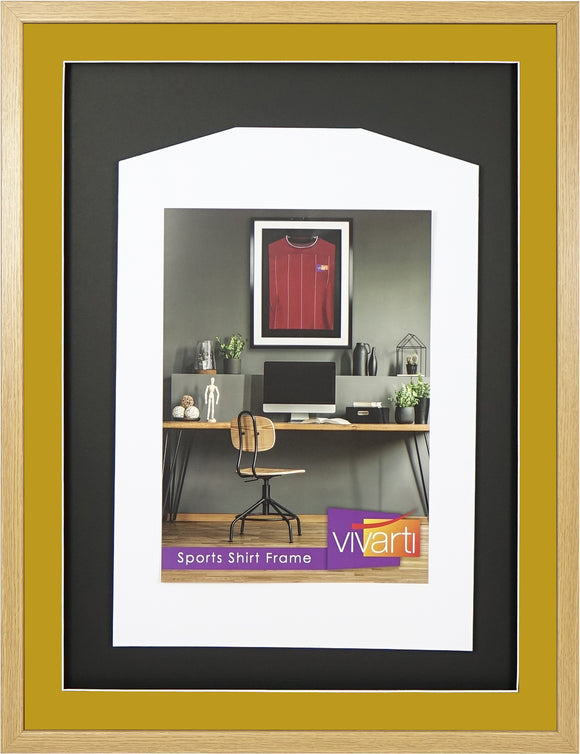 Vivarti DIY 3D Mounted Sports Shirt Display Oak Frame with Colour Mounts