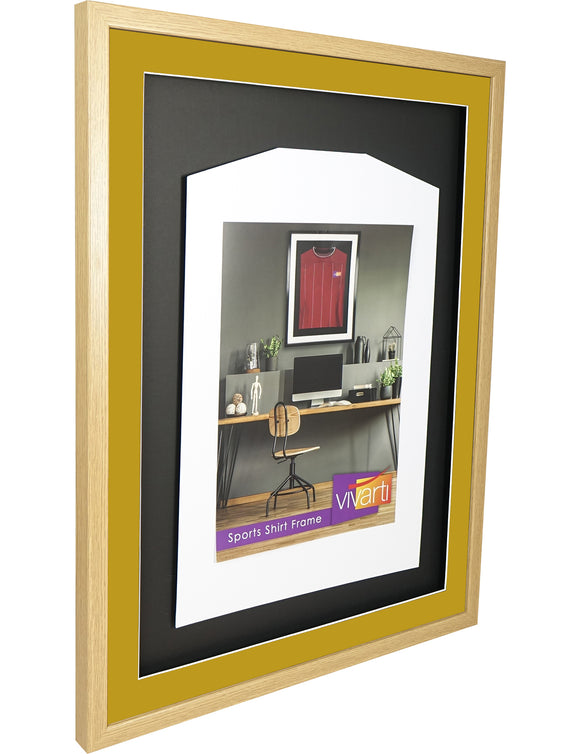 Vivarti DIY 3D Mounted Sports Shirt Display Oak Frame with Colour Mounts