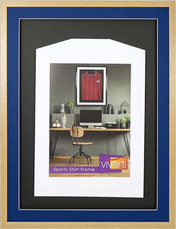 Vivarti DIY 3D Mounted Sports Shirt Display Oak Frame with Colour Mounts