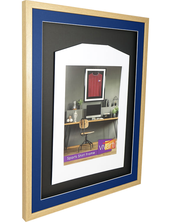 Vivarti DIY 3D Mounted Sports Shirt Display Oak Frame with Colour Mounts