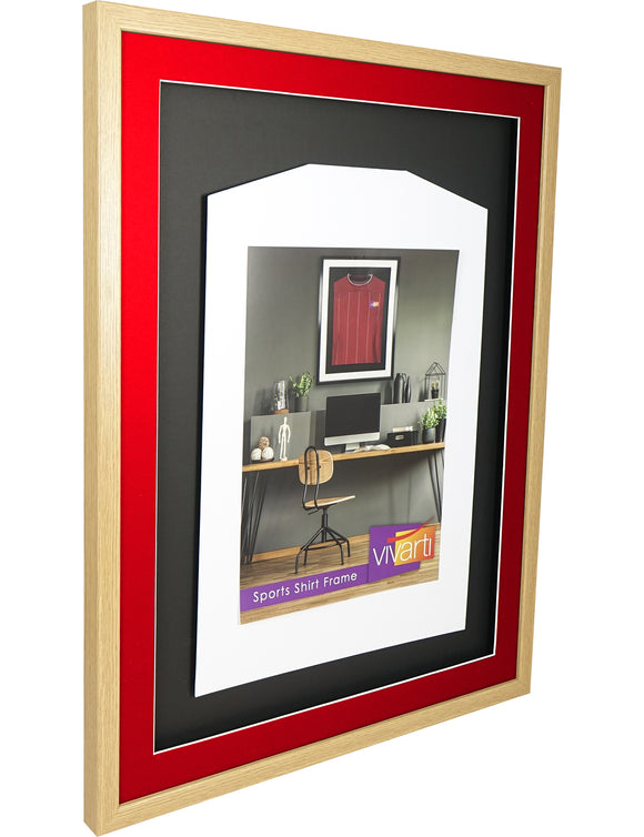 Vivarti DIY 3D Mounted Sports Shirt Display Oak Frame with Colour Mounts