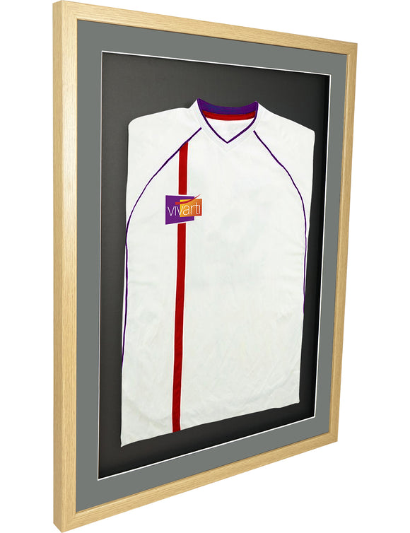 Vivarti DIY 3D Mounted Sports Shirt Display Oak Frame with Colour Mounts