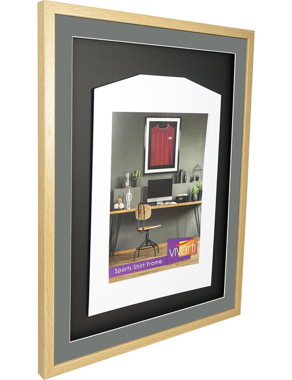 Vivarti DIY 3D Mounted Sports Shirt Display Oak Frame with Colour Mounts