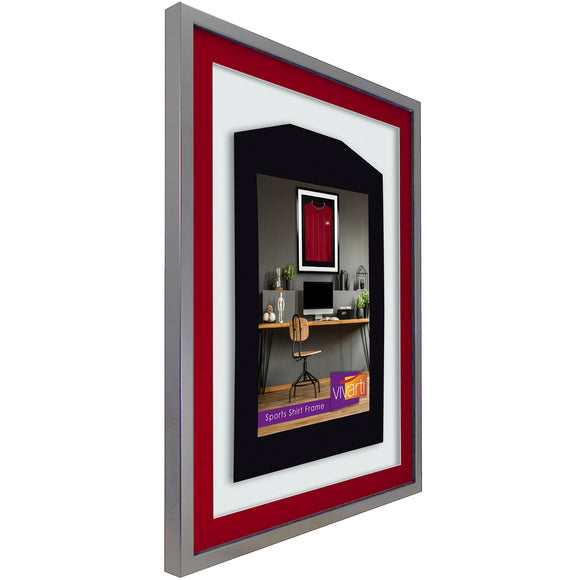 Vivarti DIY 3D Mounted Sports Shirt Display Silver  Frame with Colour Mounts