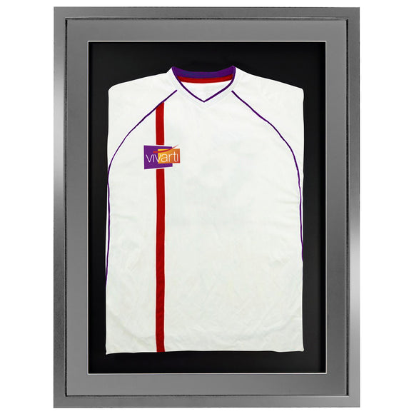 Vivarti DIY 3D Mounted Sports Shirt Display Silver  Frame with Colour Mounts
