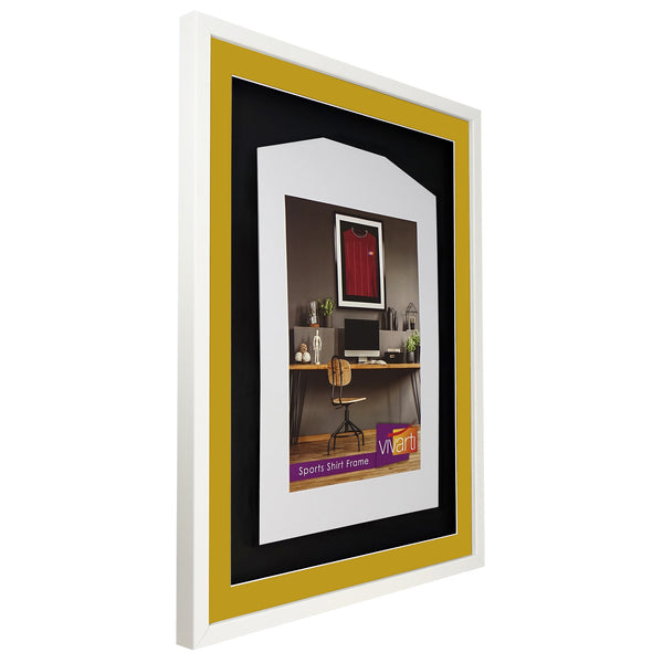 Vivarti DIY 3D Mounted Sports Shirt Display Gloss White Frame with Colour Mounts