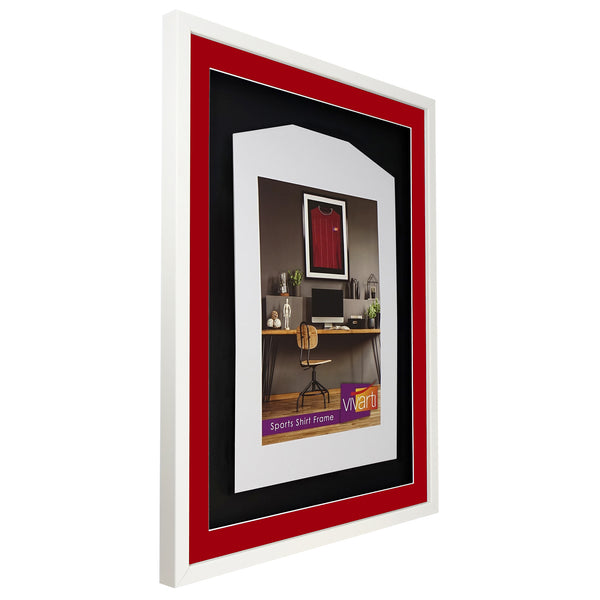 Vivarti DIY 3D Mounted Sports Shirt Display Gloss White Frame with Colour Mounts