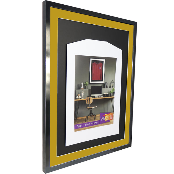 Vivarti DIY 3D Mounted Sports Shirt Display Gloss Black Frame with Colour Mounts