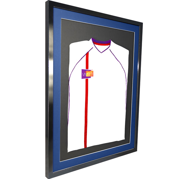 Vivarti DIY 3D Mounted Sports Shirt Display Gloss Black Frame with Colour Mounts