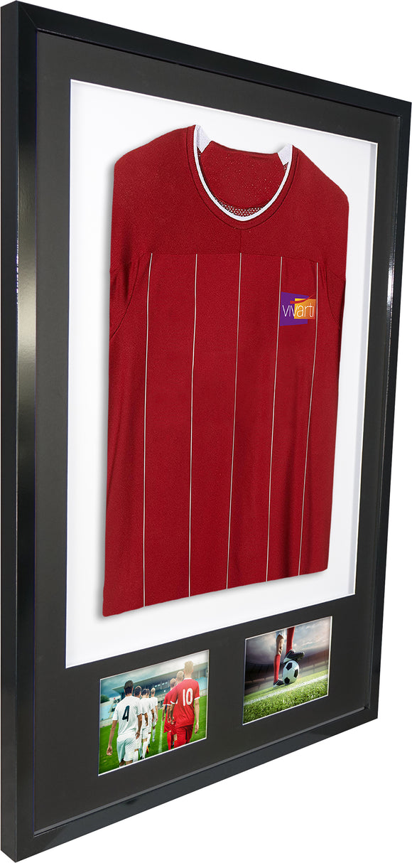 Vivarti DIY Sports Shirt Display 3D + Double Aperture Gloss Black Frame