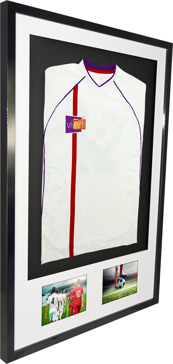 Vivarti DIY Sports Shirt Display 3D + Double Aperture Gloss Black Frame