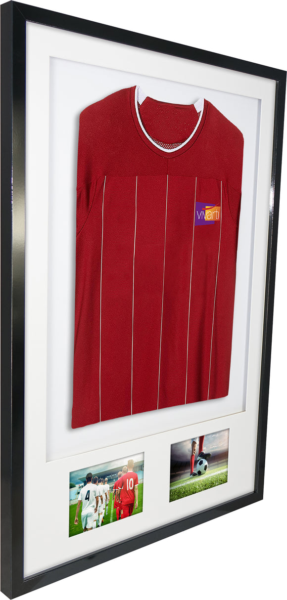 Vivarti DIY Sports Shirt Display 3D + Double Aperture Gloss Black Frame