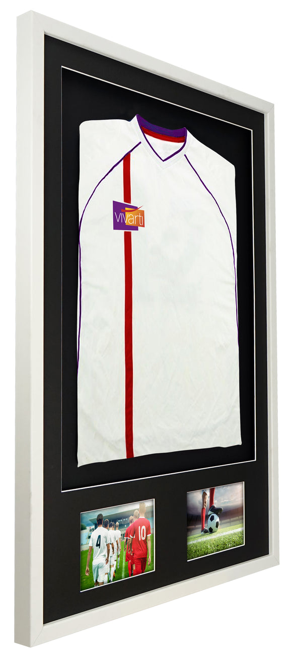 Vivarti DIY Sports Shirt Display 3D + Double Aperture White Frame