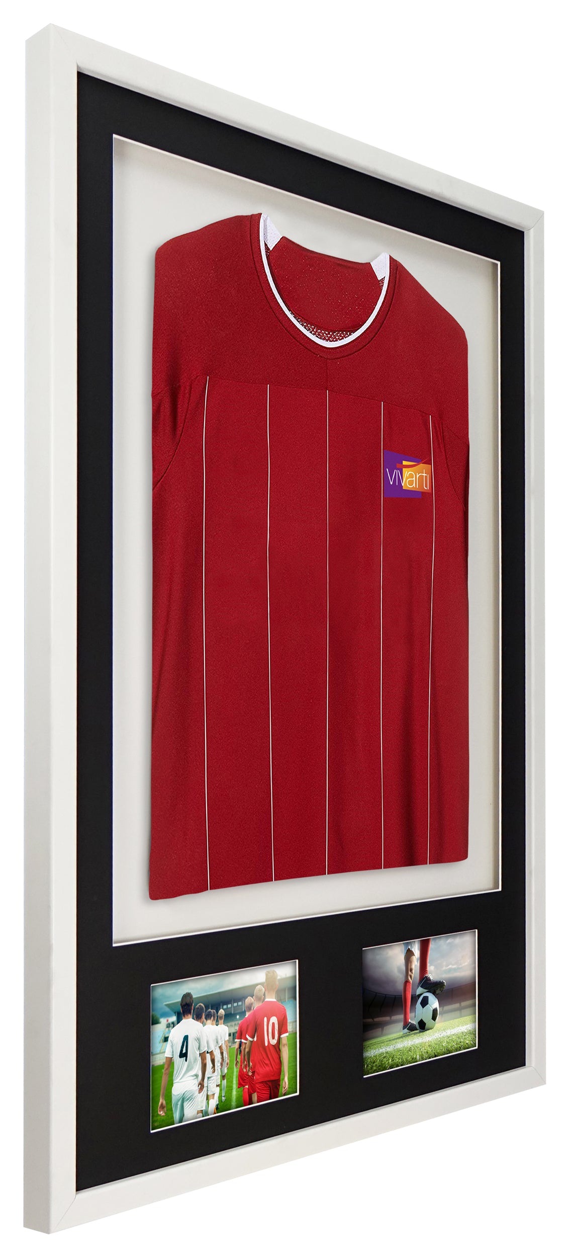 Vivarti DIY Sports Shirt Display 3D + Double Aperture White Frame