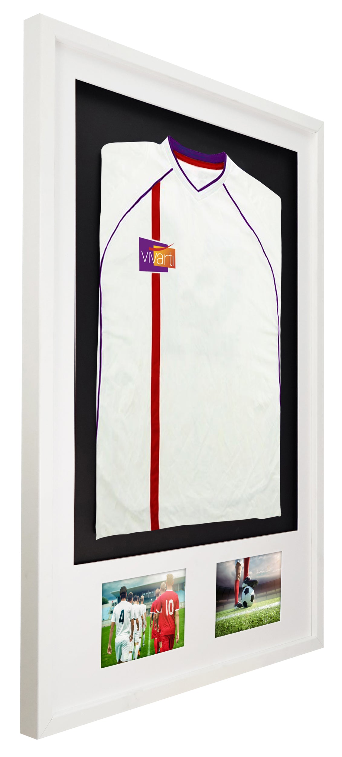 Vivarti DIY Sports Shirt Display 3D + Double Aperture White Frame