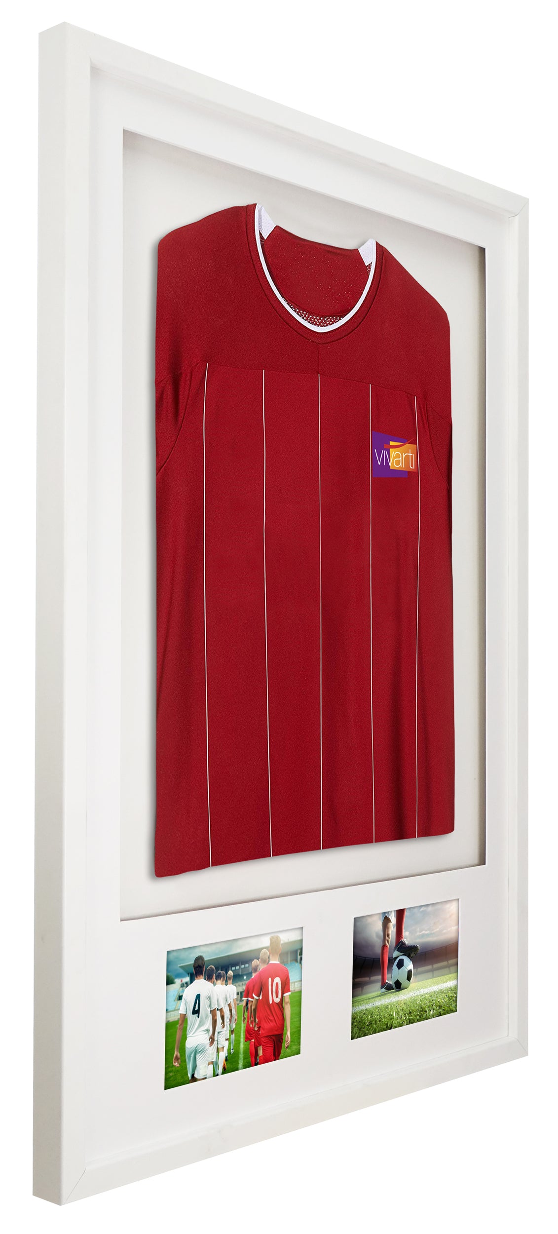 Vivarti DIY Sports Shirt Display 3D + Double Aperture White Frame