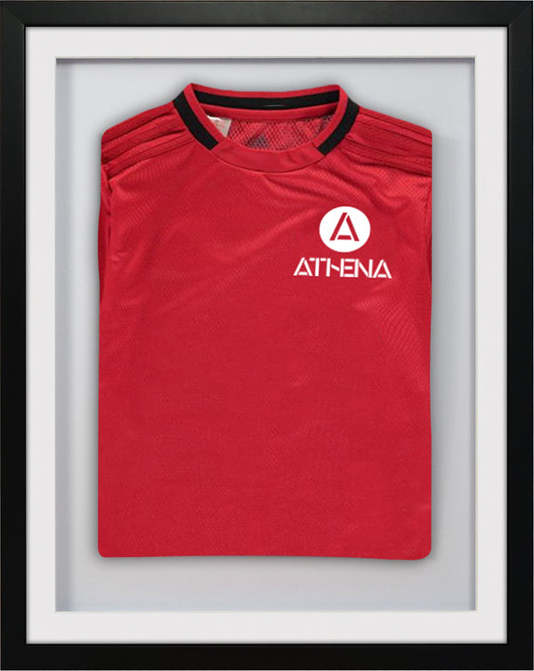 Athena Premium Wood DIY Sports Shirt Display 3D Mounted Black Frame