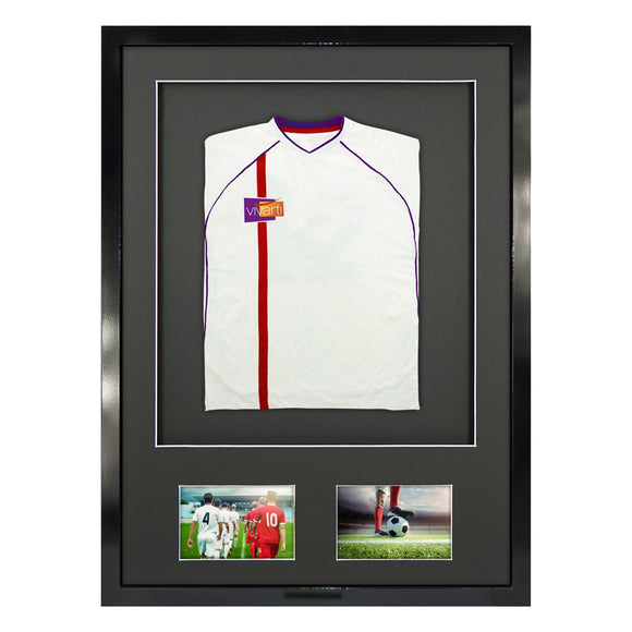 Vivarti DIY Sports Shirt Display 3D + Double Aperture Gloss Black Frame