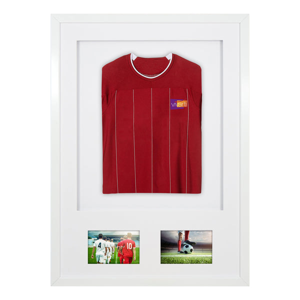 Vivarti DIY Sports Shirt Display 3D + Double Aperture White Frame