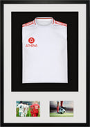 Athena Premium Wood DIY Sports Shirt Display 3D Mounted + Double Aperture Black Frame-5
