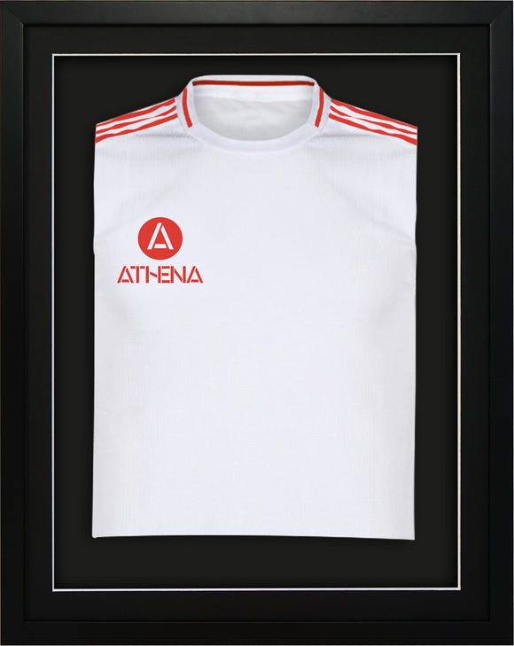 Athena Premium Wood DIY Sports Shirt Display 3D Mounted Black Frame