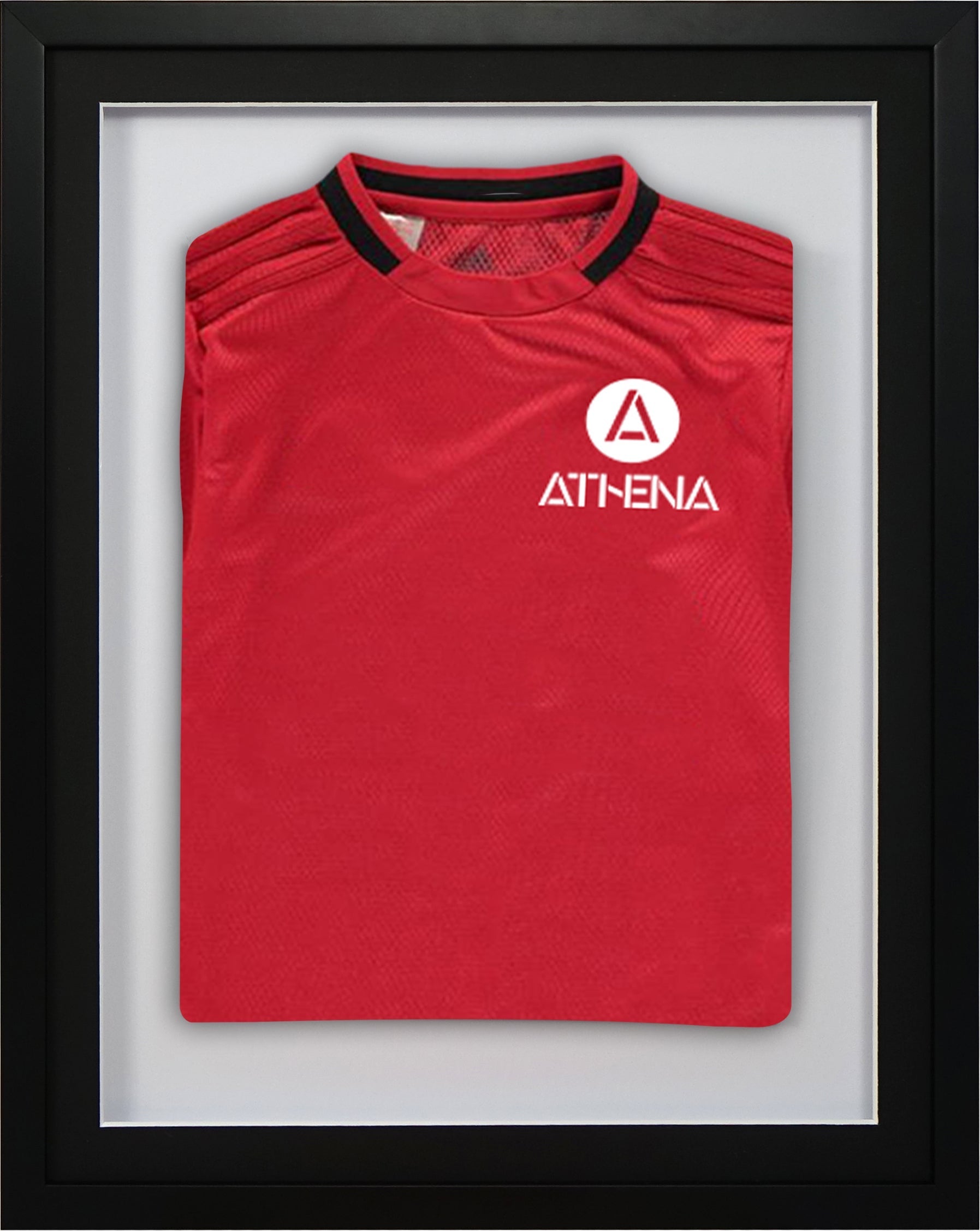 Athena Premium Wood DIY Sports Shirt Display 3D Mounted Black Frame