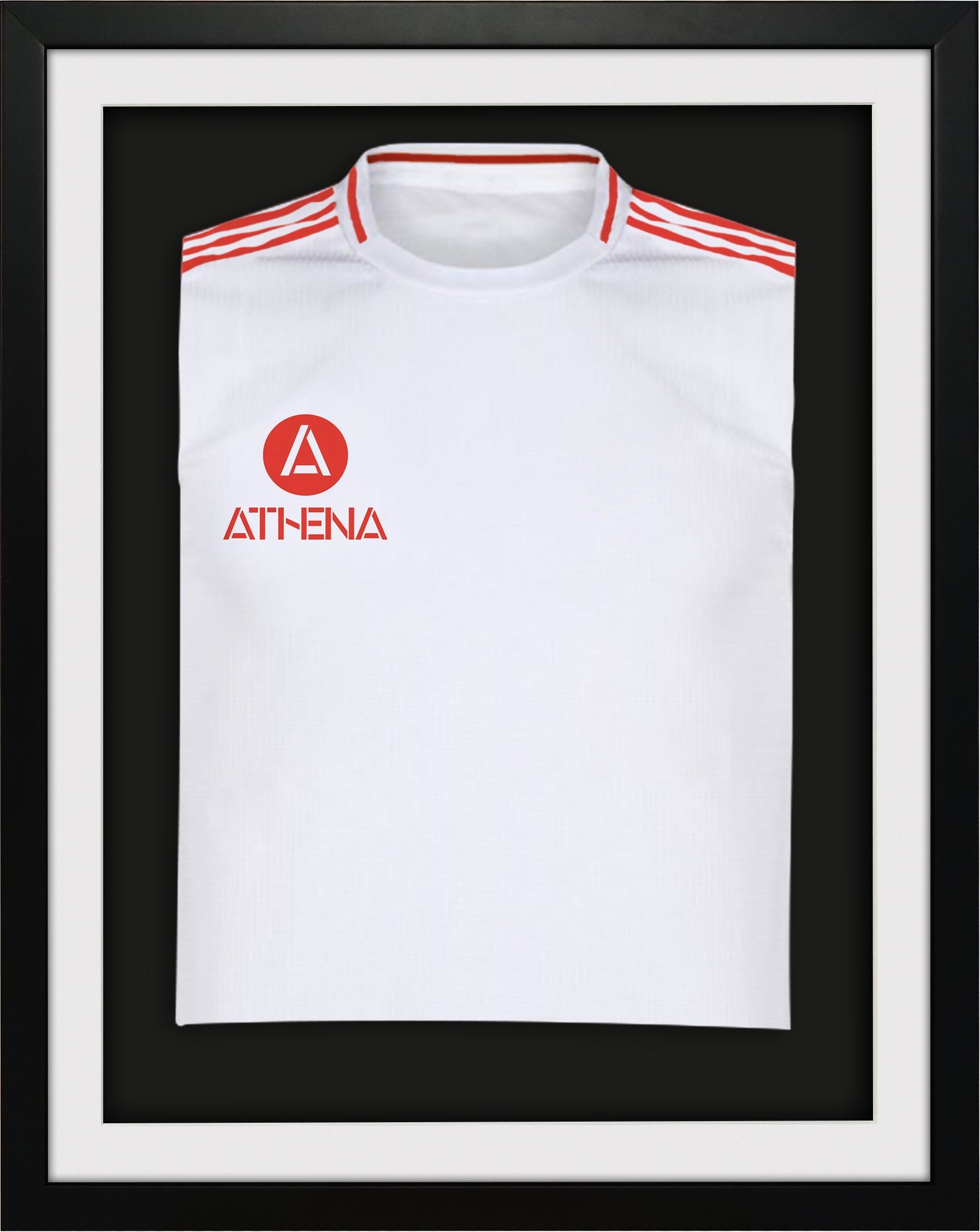 Athena Premium Wood DIY Sports Shirt Display 3D Mounted Black Frame