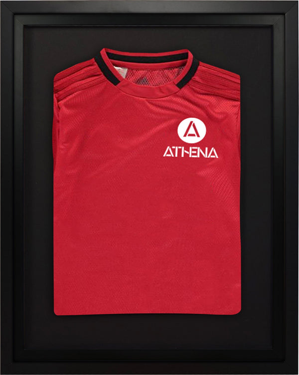 Athena Premium Wood DIY Sports Shirt Display 3D Mounted Black Frame