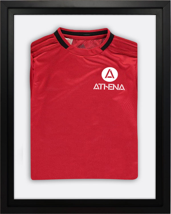 Athena Premium Wood DIY Sports Shirt Display 3D Mounted Black Frame
