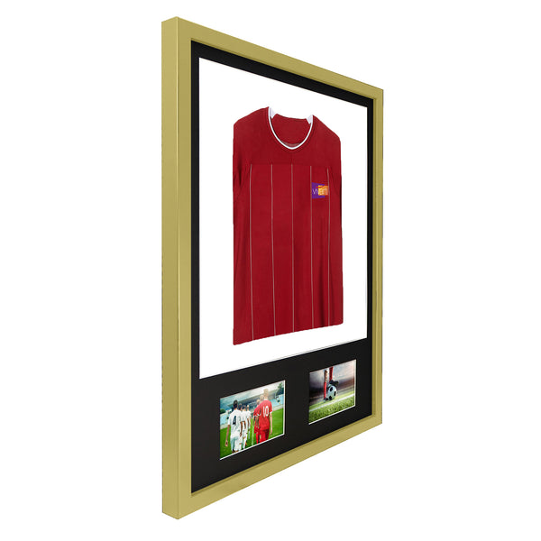 Vivarti DIY 3D Mounted + Double Aperture Sports Shirt Display Gold Frame