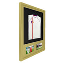 Vivarti DIY 3D Mounted + Double Aperture Sports Shirt Display Gold  Frame with Colour Mounts-34