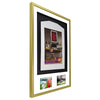 Vivarti DIY 3D Mounted + Double Aperture Sports Shirt Display Gold Frame