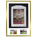 Vivarti DIY 3D Mounted + Double Aperture Sports Shirt Display Gold Frame-47