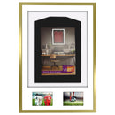 Vivarti DIY 3D Mounted + Double Aperture Sports Shirt Display Gold Frame-48