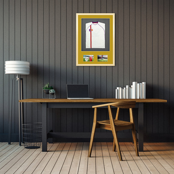 Vivarti DIY 3D Mounted + Double Aperture Sports Shirt Display Oak Frame with Colour Mounts