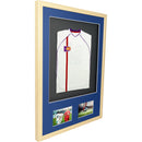 Vivarti DIY 3D Mounted + Double Aperture Sports Shirt Display Oak Frame with Colour Mounts-40