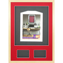 Vivarti DIY 3D Mounted + Double Aperture Sports Shirt Display Oak Frame with Colour Mounts-29