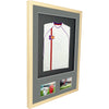 Vivarti DIY 3D Mounted + Double Aperture Sports Shirt Display Oak Frame with Colour Mounts